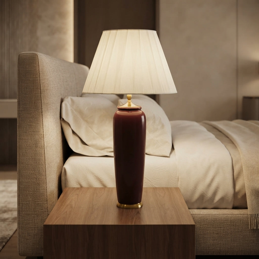 Plain Porcelain Lamp – Pair