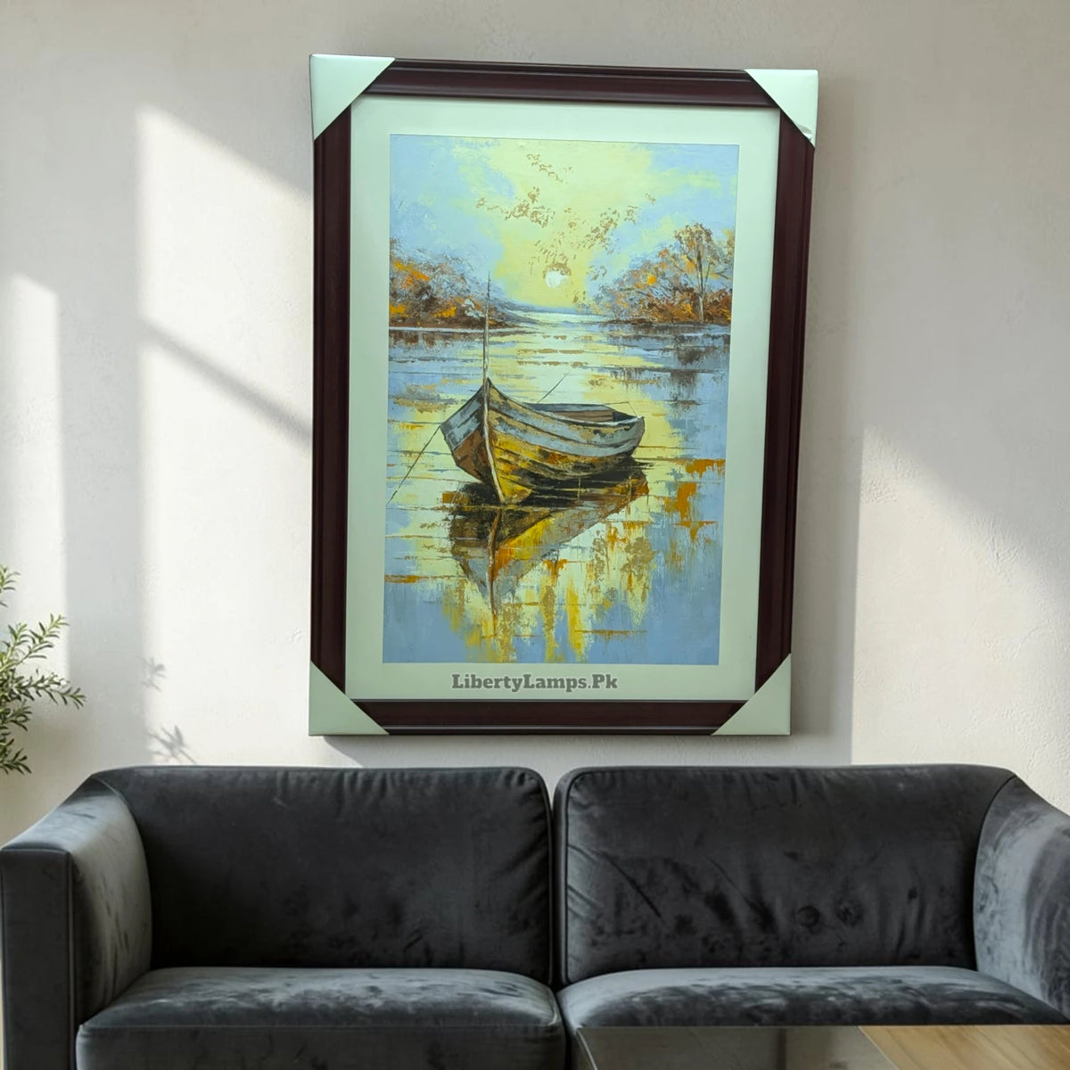 Breathtaking Boat Scene Handmade Oil Painting on Canvas