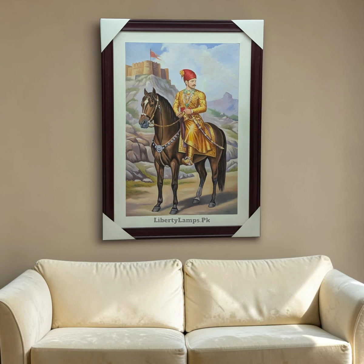 Regal Mughal Art Handmade Oil Painting on Canvas