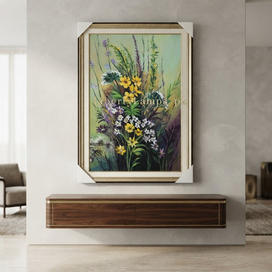 Elegant Floral Handmade Oil Painting on Canvas