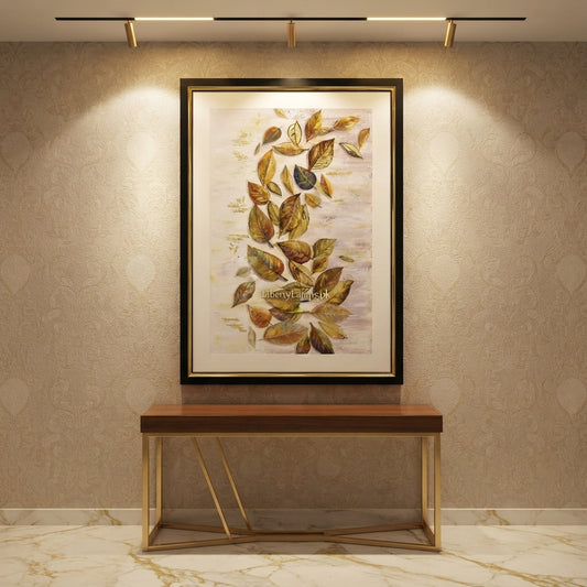 Botanical Leaf Handmade Oil Painting on Canvas