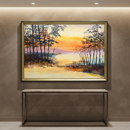 Serene Landscape Handcrafted Oil Painting on Canvas