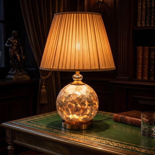 Pearlescent Majesty™ – Mother of Pearl Double Light Lamp Pair (20 Inch Height)