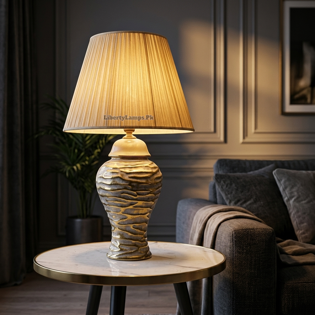 Grey Candy – Elegant Terracotta Table Lamp Pair