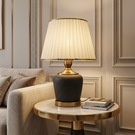 Fiber Luxe – Elegant Fiber Resin Table Lamp Pair