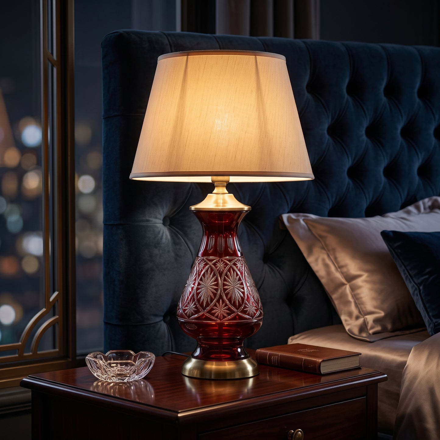 Ottoman Ruby™ – Turkish Red Cut Glass Lamp – Pair