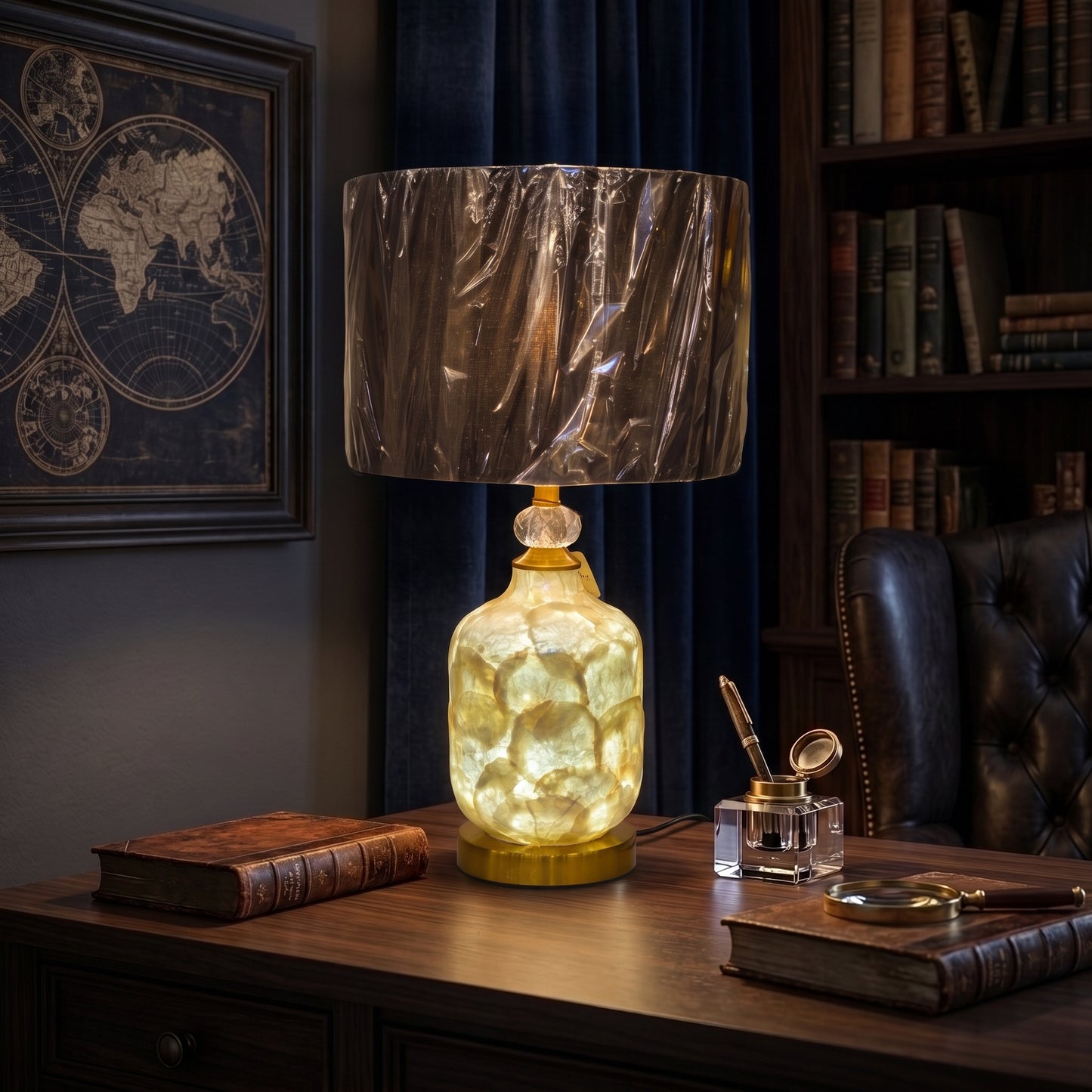 Pearl Radiance™ – Mother of Pearl Double Light Lamp Pair