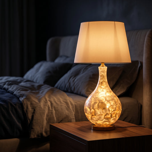 Pearl Royale™ – Mother of Pearl Double Light Lamp Pair (32 Inch Height)