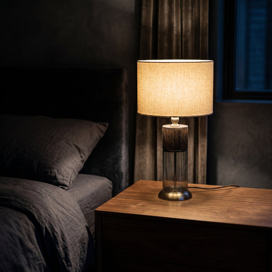 Crystal Column™ – Cylinder Glass Lamp Pair (21 Inch Height)
