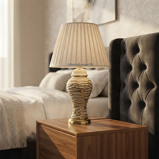 Grey Gold Candy – Elegant Porcelain Table Lamp Pair