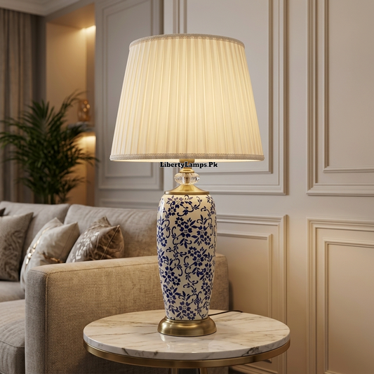 Porcelain Royale – Elegant Porcelain Pottery Table Lamp Pair