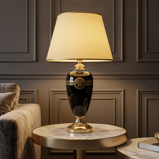 Black Royale – Luxury Black Versace Table Lamp Pair