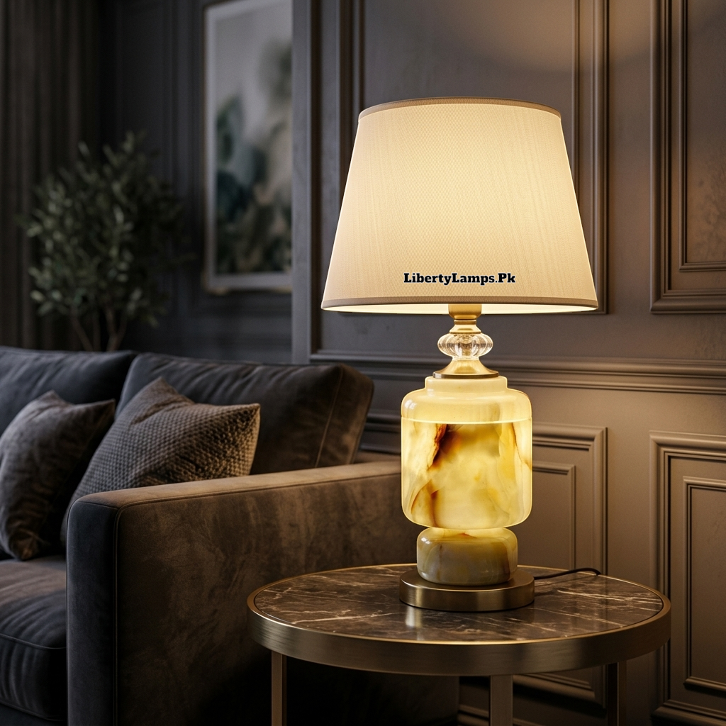 Marble Luxe – Elegant Marble Table Lamp Pair