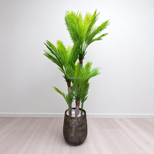 Tropical Breeze – Bamboo Palm with Fiber Pot Planter (7 Feet)