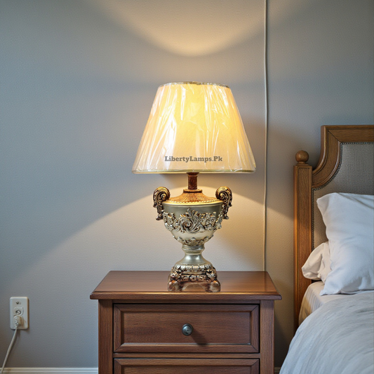 Victorian Elegance – Silver Gold Table Lamps (Pair)