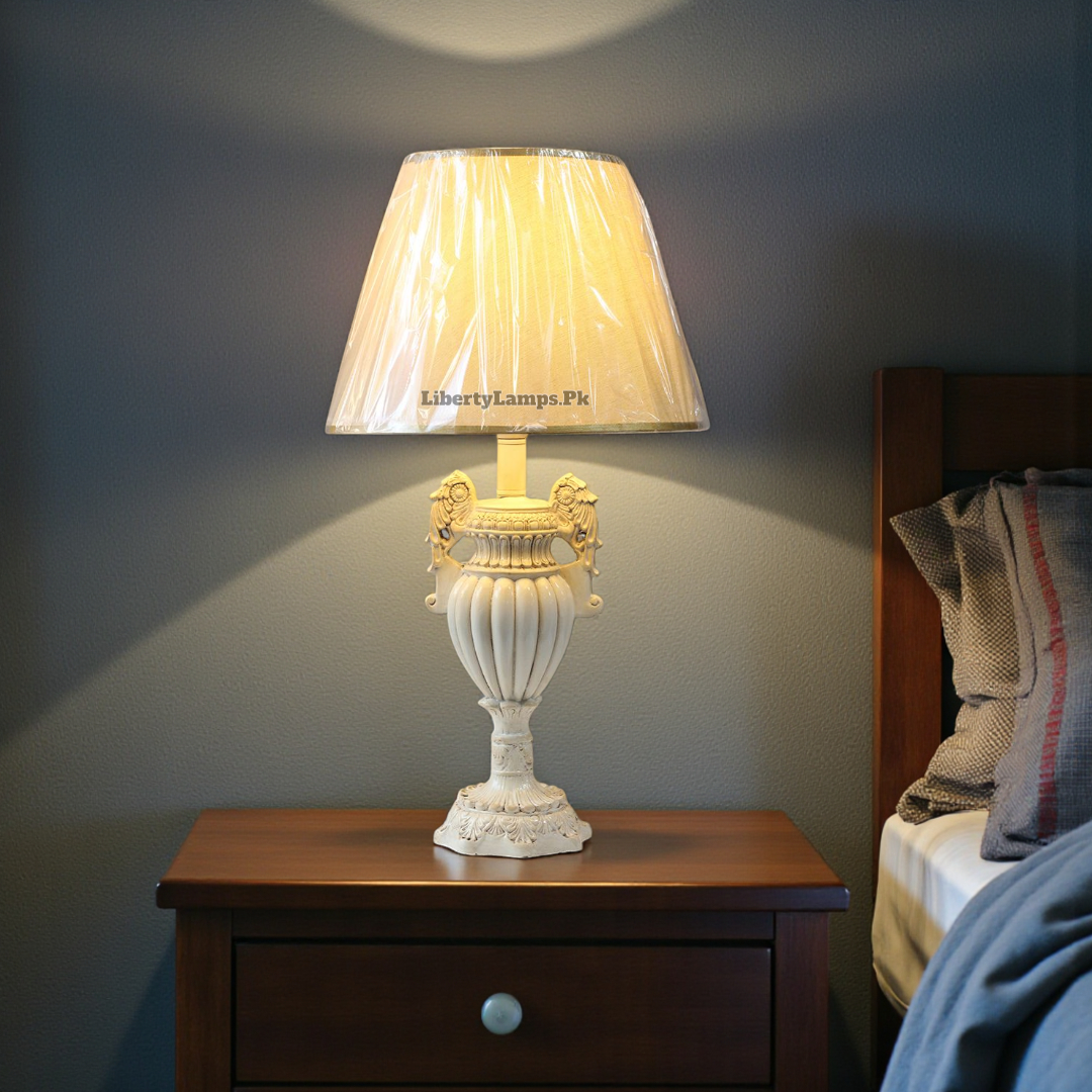 Royal Ivory – White Bedroom Table Lamps (Pair)