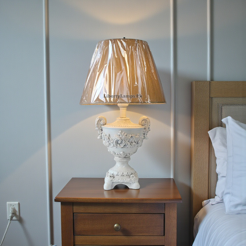 Victorian Grace – White Table Lamps (Pair)
