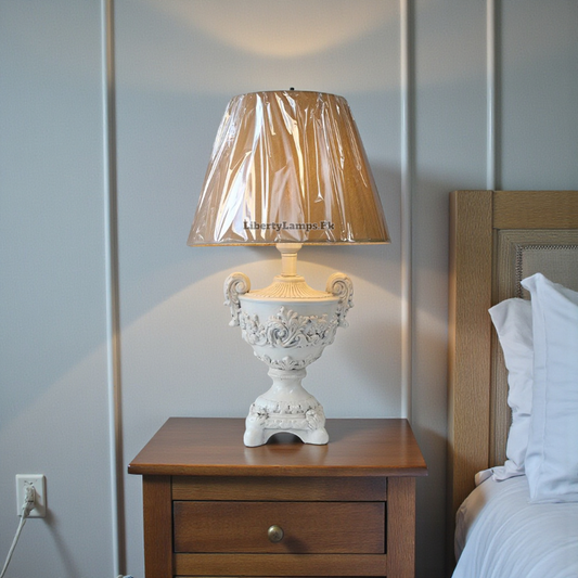 Victorian Grace – White Table Lamps (Pair)