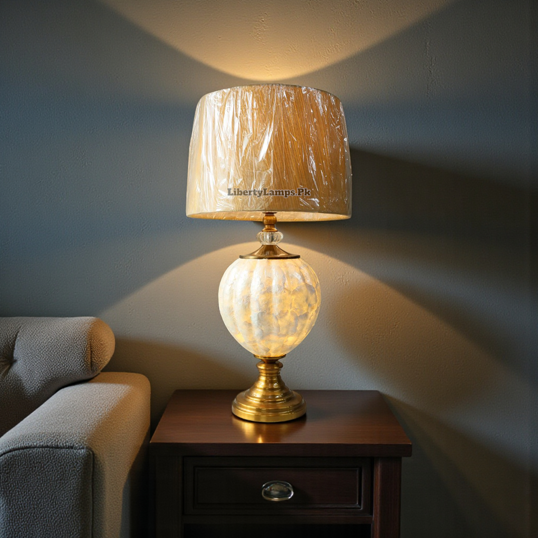 Pearl Majesty – Mother of Pearl Double Light Table Lamps (Pair)