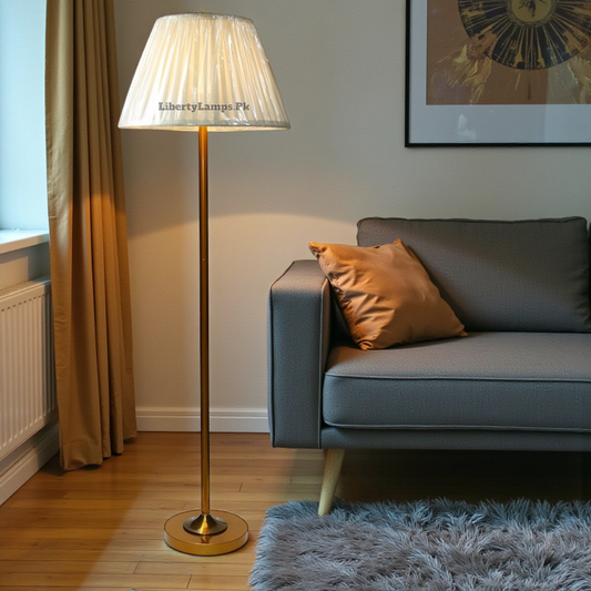 Golden Aura – Modern Metal Floor Lamp (Single)