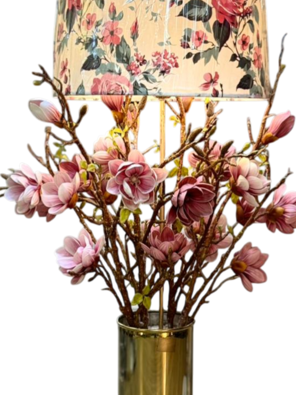 Blooming Glow – Custom Floor Lamp with Flower Arrangement