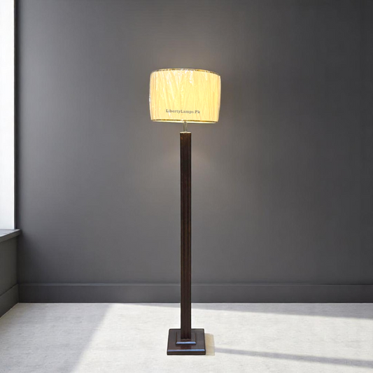 💡 Classic Wooden Floor Lamp – Natural Elegance (Single) 💡