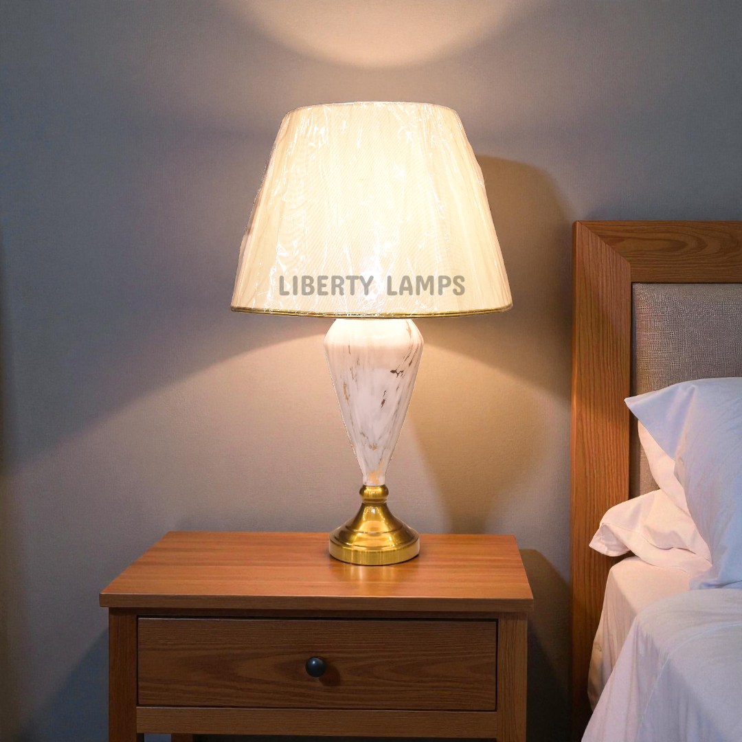 Marble Luxe Metal Table Lamp (Pair)
