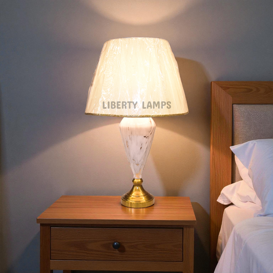 Marble Luxe Metal Table Lamp (Pair)