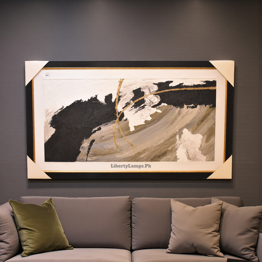 Golden Horizon – Abstract Oil Painting on Canvas (Single)