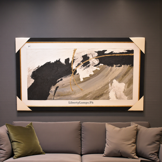 Golden Horizon – Abstract Oil Painting on Canvas (Single)