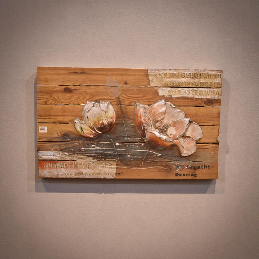 Elegant 3D Floral Painting on Canvas (Single)