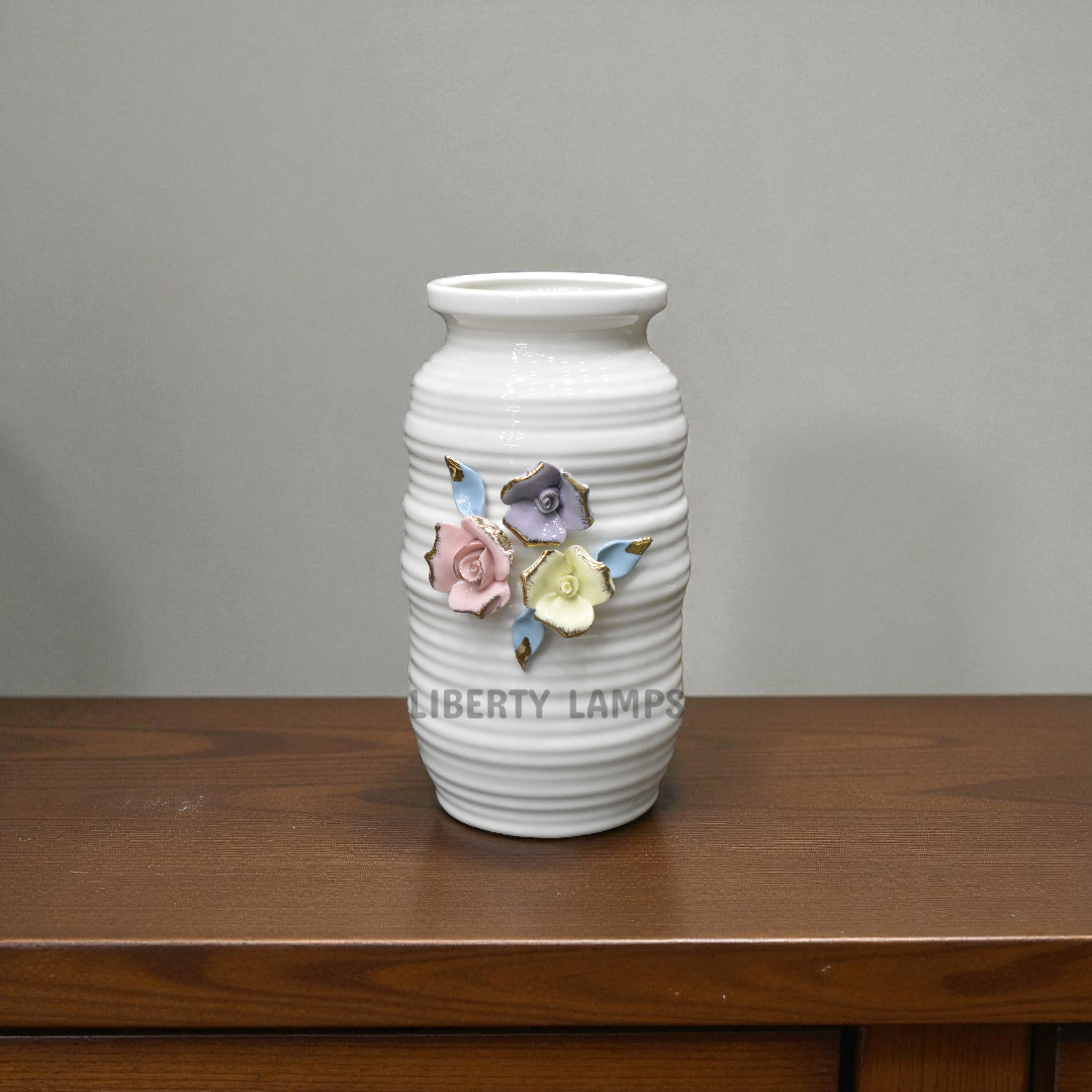 Ivory Charm Ceramic Vase (Single)