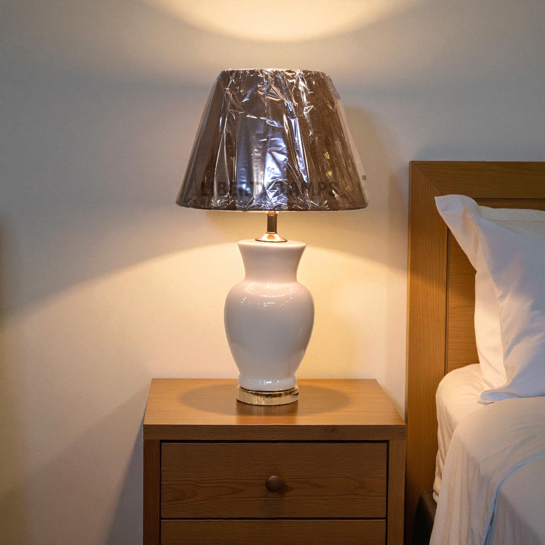 Velvet Glow Ceramic Table Lamp (Pair)