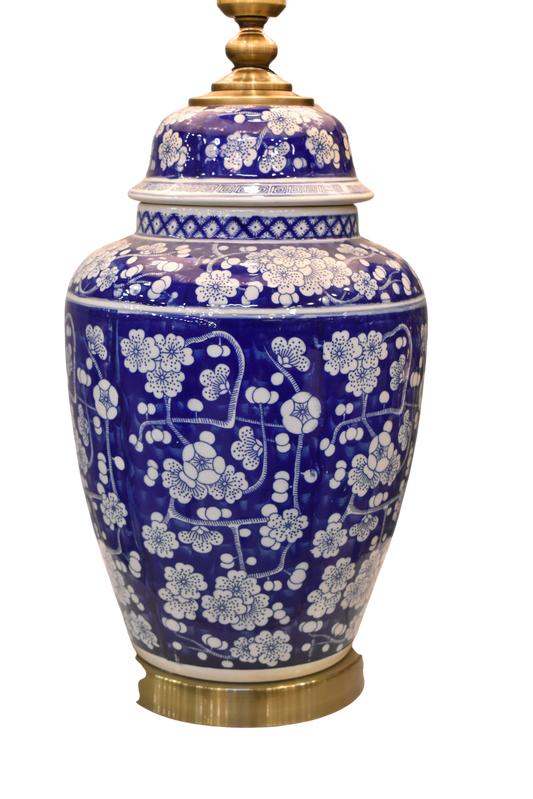 Azure Glow Pottery Table Lamp (Pair)