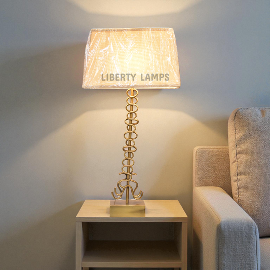 Titanium Elegance Metal Table Lamp (Pair)