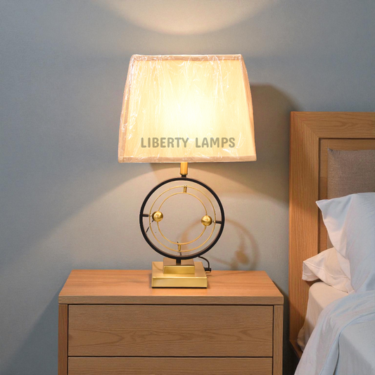 Golden Aura Metal Table Lamp (Pair)