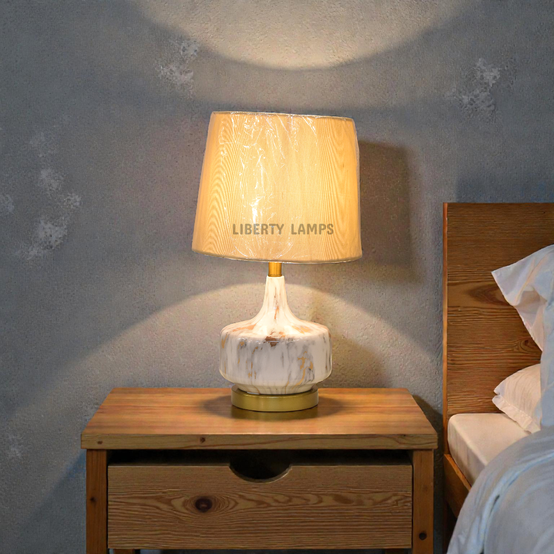 Marbeluxe Textured Metal Table Lamp (Pair)