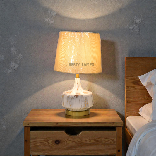 Marbeluxe Textured Metal Table Lamp (Pair)