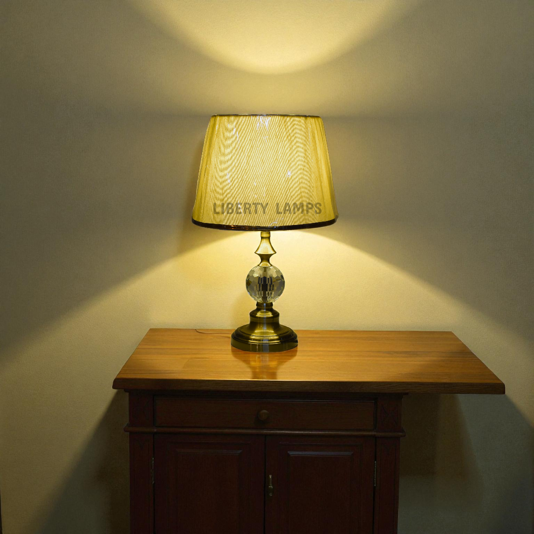 Crystal Glow Glass Table Lamp (Pair)