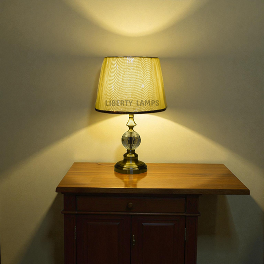 Crystal Glow Glass Table Lamp (Pair)