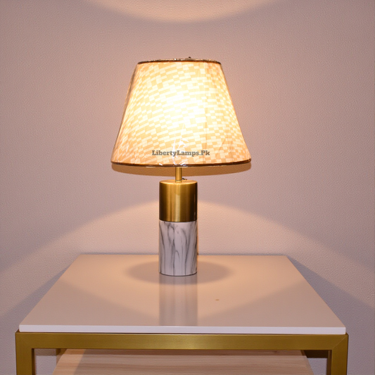 Regal Essence – Metal & Marble Table Lamp (Pair)