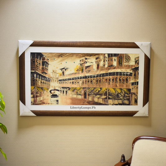 Old City Oil Painting on Canvas (Single)