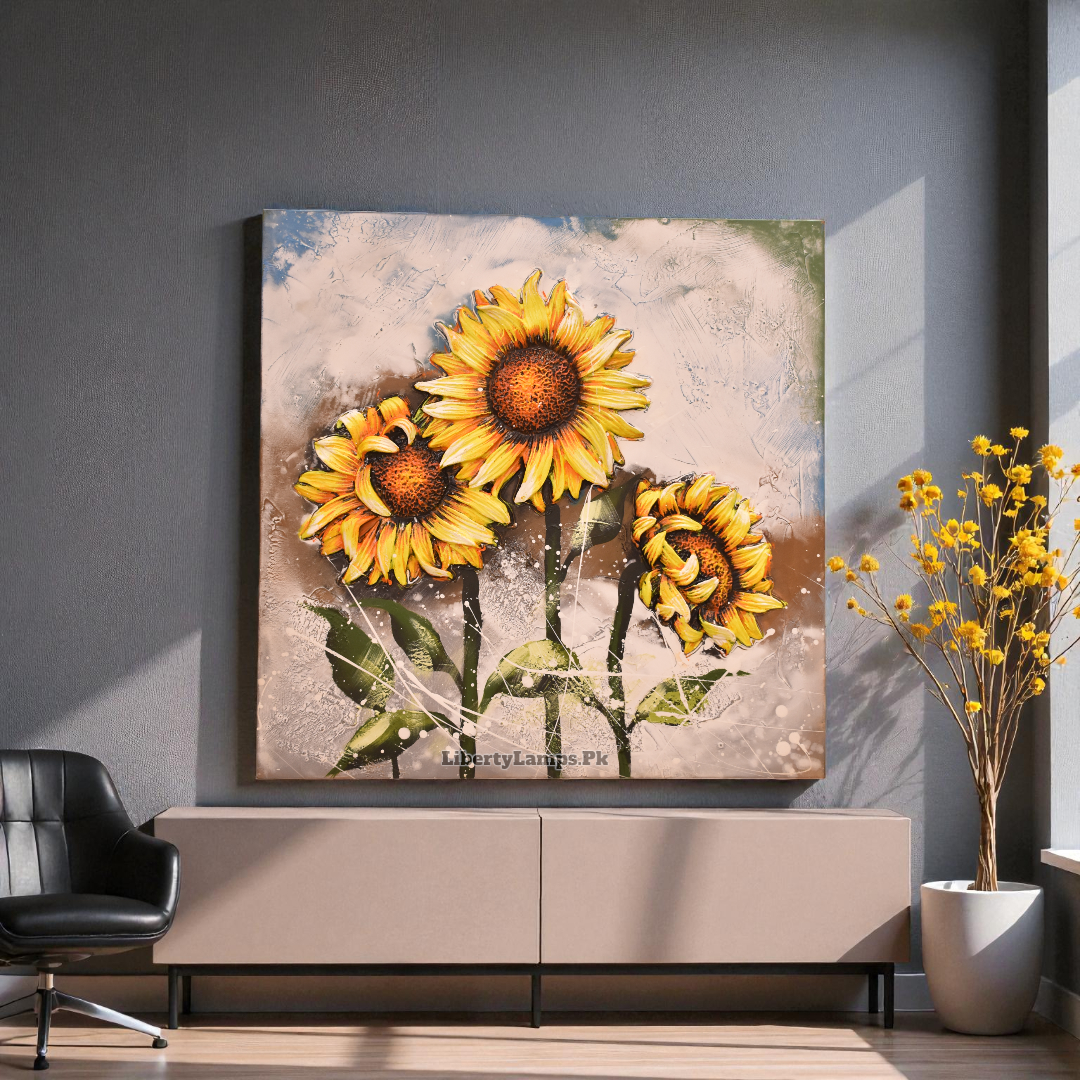 Eternal Blossom 3D Floral Painting on Canvas (Single)