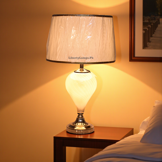 Milky Glass Table Lamp (Pair)