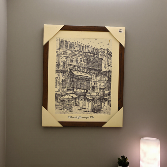 Old Lahore Pencil Sketch on Canvas (Single)
