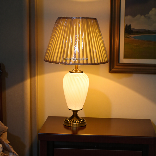 Milky Glass Table Lamp (Pair)