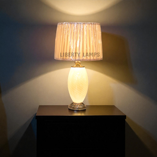 Milky Glow Glass Table Lamp (Pair)