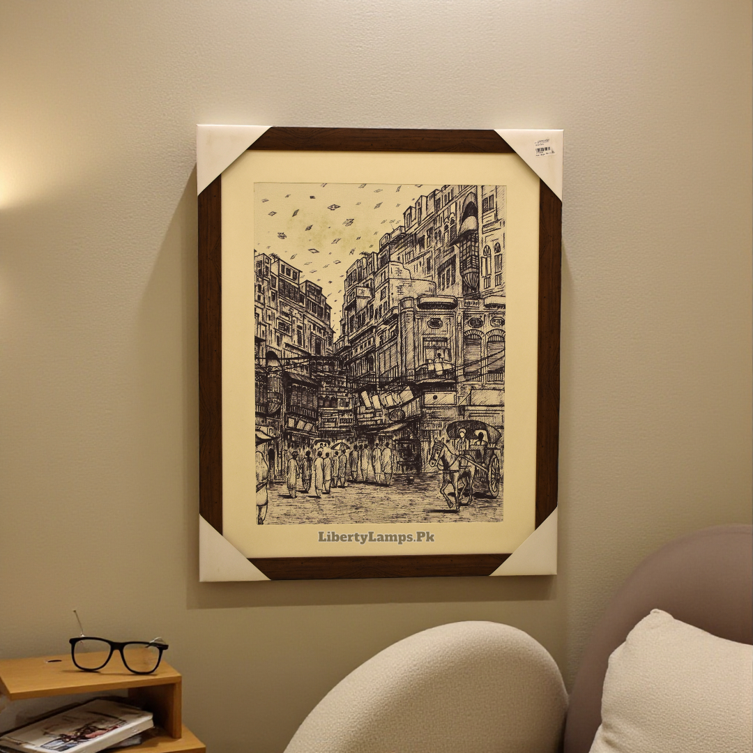 Old Lahore Pencil Sketch on Canvas (Single)