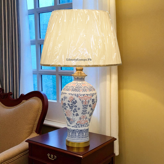 Blue Pottery Ceramic Elegance Table Lamp (Pair)