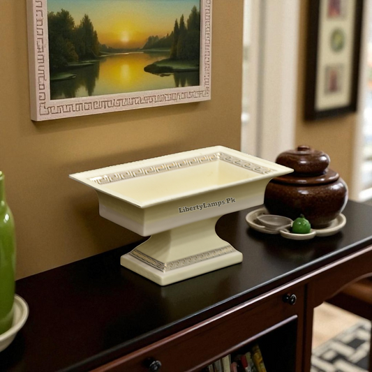 Elegant Glaze Ceramic Dish Decoration Piece (Single) 🌸